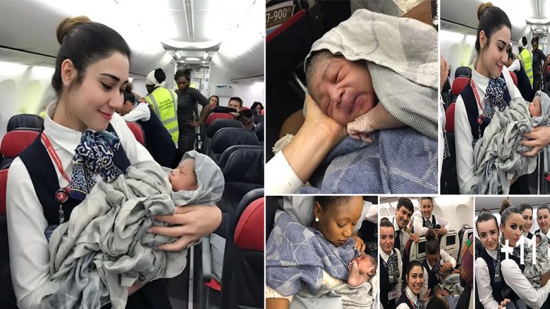 Flight Attendants Assist Woman in Giving Birth and Finally She Gave Birth to a Beautiful Baby Girl.