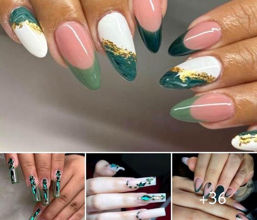 Emerald Elegance: Green’s Flawless Manicure Combines Boldness and Beauty