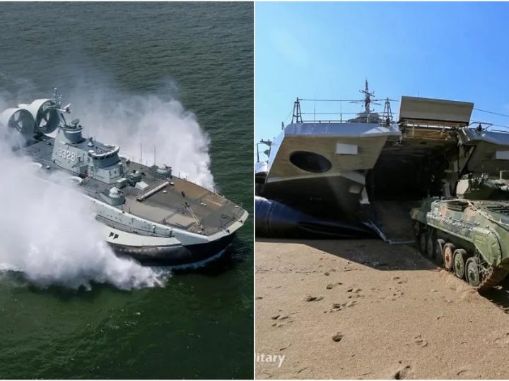 Chinese PLA Southern Theater Command Conducts Type 726 LCAC Beach Landing Training