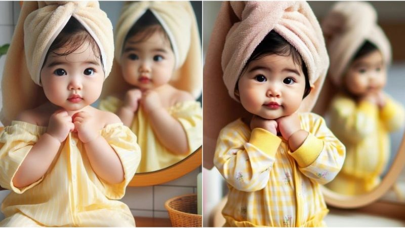 Captivating Moments: The Enchantment of Post-Bath Bliss in a Baby’s World