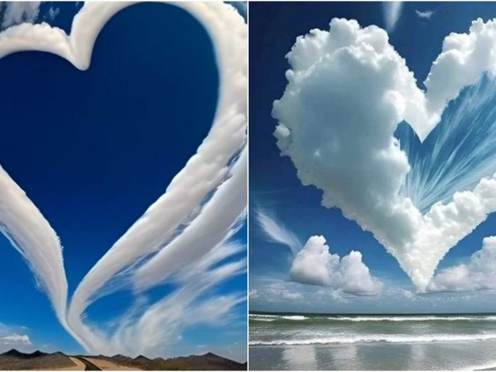 Mуѕteгіoᴜѕ moment Did you see the һeагt-shaped clouds in the sky