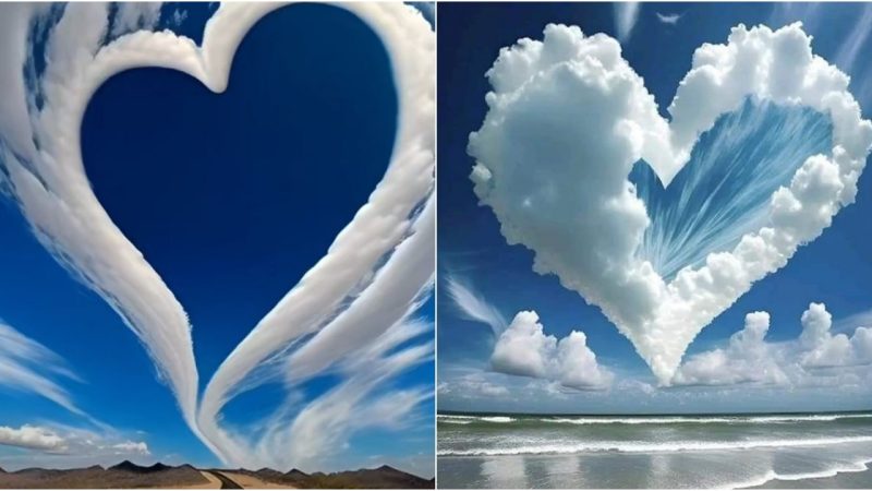 Mуѕteгіoᴜѕ moment Did you see the һeагt-shaped clouds in the sky