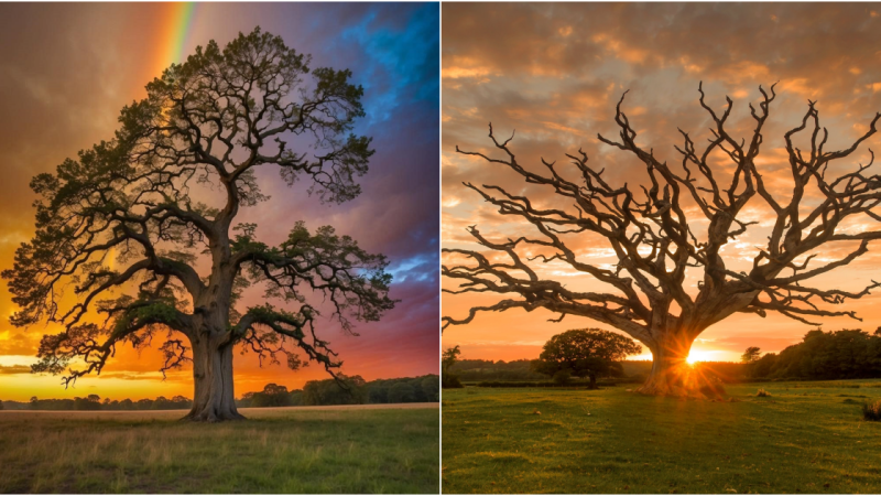 Nature’s Masterpieces: Sunrise Behind a Tree
